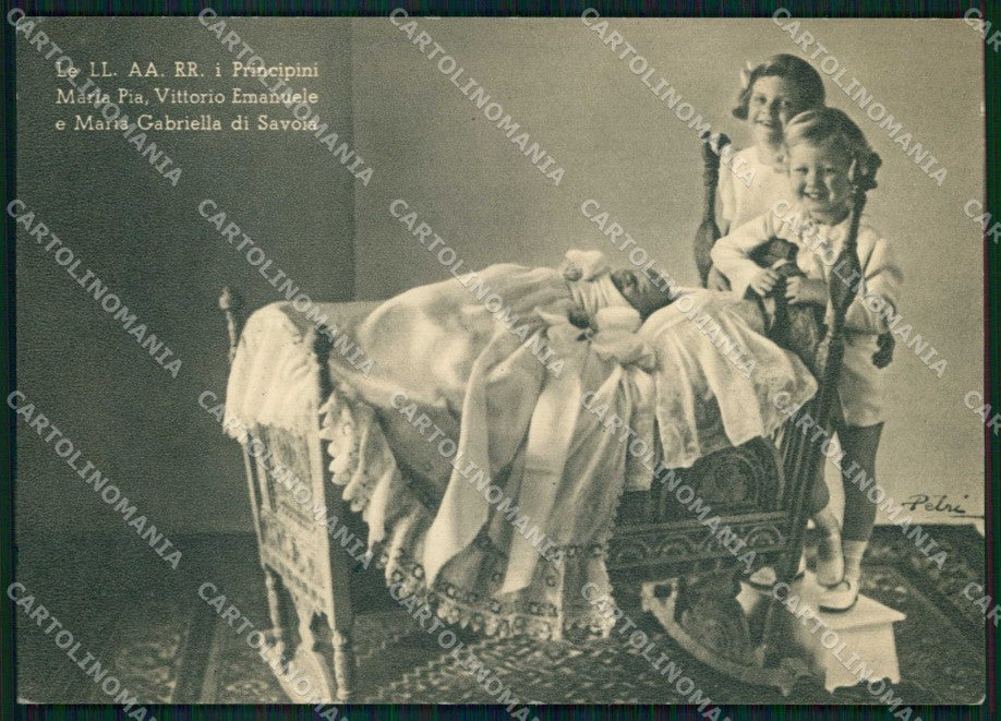 Royalty Reali Savoia Maria Pia Vittorio Emanuele Gabriella FG cartolina KF4001 – fronte
