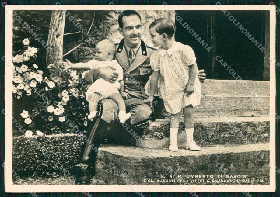 Royalty Reali Savoia Umberto II Maria Pia Vittorio Emanuele FG cartolina KF4003 – fronte
