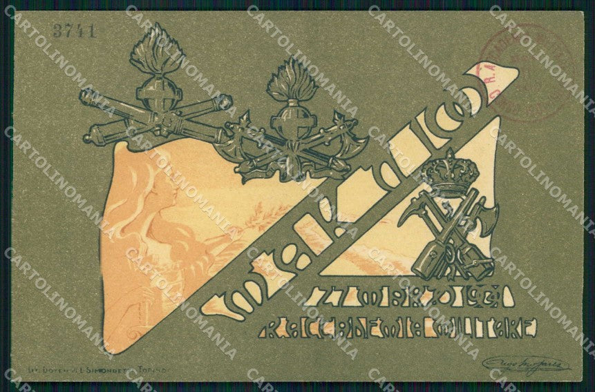 Militari Reggimentali Regia Accademia Militare Mak I00 1904 cartolina KF4036 – fronte