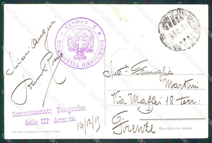 Militari Commissario Telegrafico Alpini Rossi Autografo Franchigia cp KF4042 – retro
