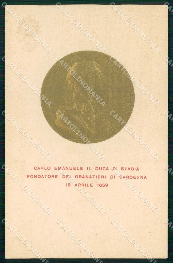 Militari Reggimentali Granatieri Sardegna Carlo Emanuele Savoia cartolina KF4066 – fronte