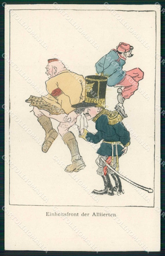 WWI WW1 German Propaganda Anti Italia Vittorio Emanuele III cartolina KF4067 – fronte