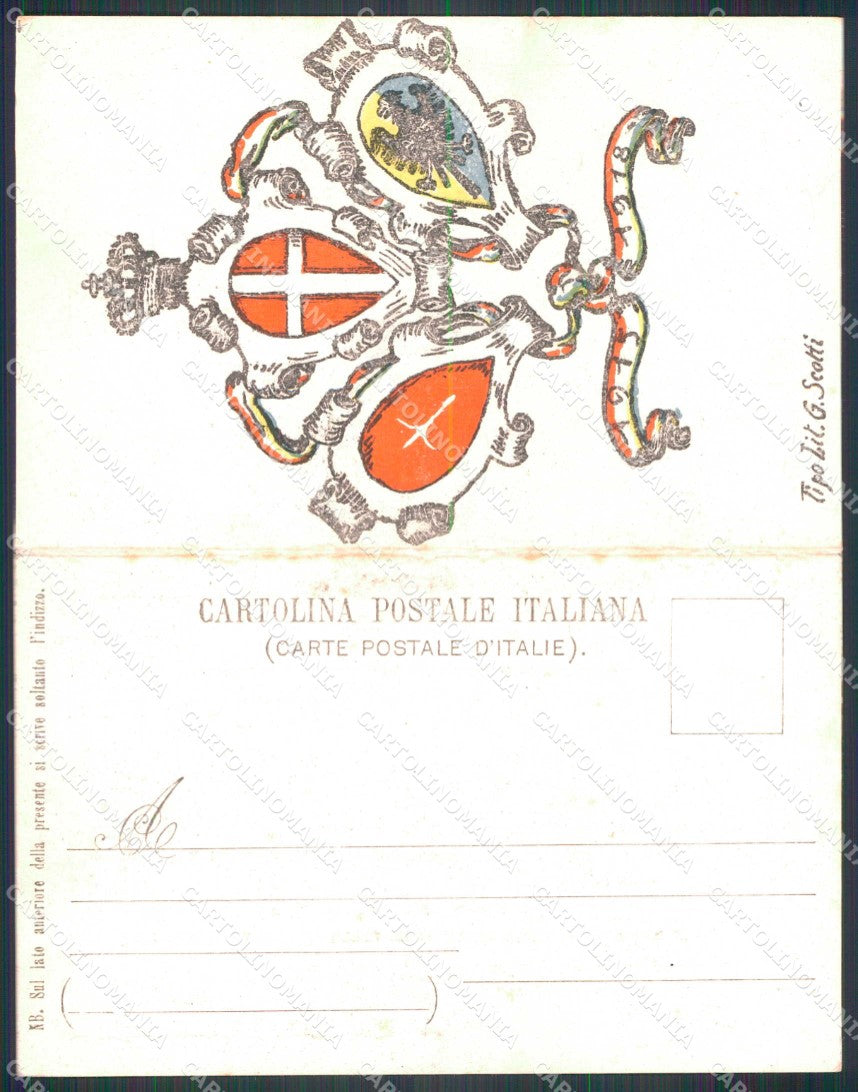 WWI WW1 Militari Propaganda Trento Trieste Diaz Doppia cartolina KF4072 – retro