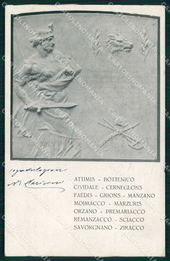 WWI Militari 77° 78° Regg. Brigata Toscana Lupi Cividale PIEGA cartolina KF4083 – fronte