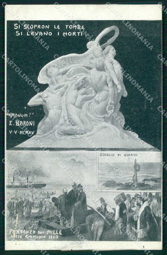 WWI Militari Propaganda Mille Quarto Garibaldi Baroni STRAPPINO cartolina KF4086 – fronte