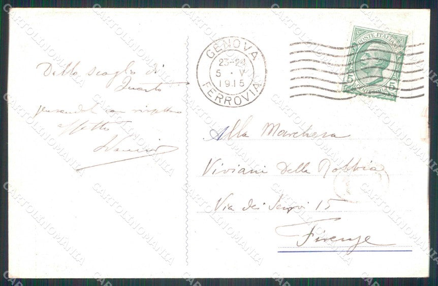WWI Militari Propaganda Mille Quarto Garibaldi Baroni STRAPPINO cartolina KF4086 – retro