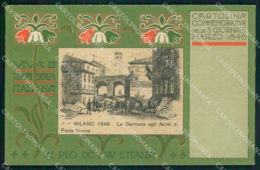Militari Commemorativa 5 Giornate Milano Porta Nuova Chiattone cartolina KF4101 – fronte