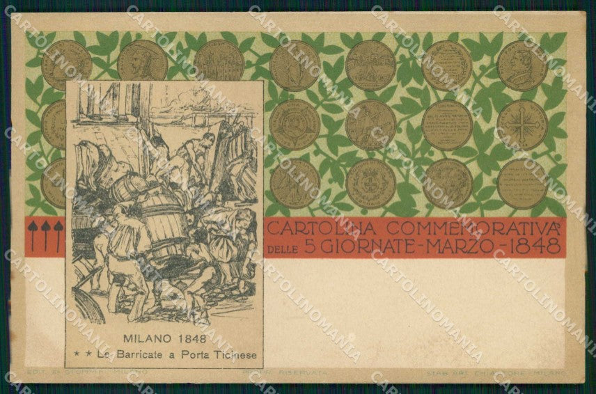 Militari Commemorativa 5 Giornate Milano Porta Ticinese Chiattone cp KF4102 – fronte