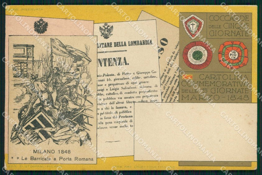 Militari Commemorativa 5 Giornate Milano Porta Romana Chiattone cartolina KF4104 – fronte
