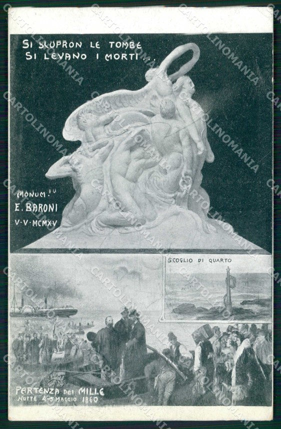 WWI Militari Propaganda Mille Quarto Garibaldi Baroni cartolina KF4123 – fronte