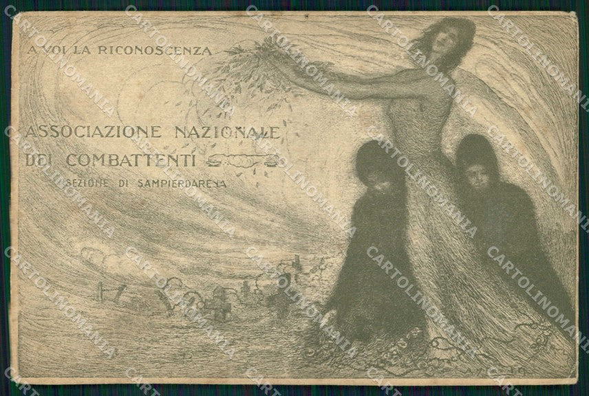 Militari Associazione Combattenti Sampierdarena RETRO BIANCO cartolina KF4128 – fronte