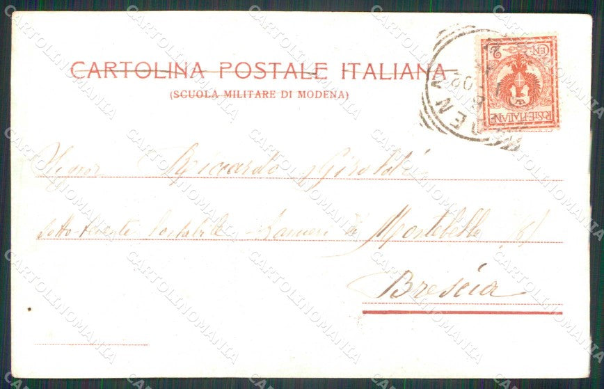 Militari Reggimentali Scuola Militare Modena Savoia PIEGHINA cartolina KF4154 – retro