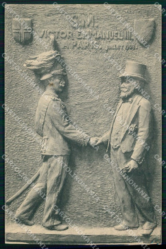 Royalty Reali Vittorio Emanuele III di Savoia Parigi 1903 cartolina KF4163 – fronte