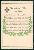 WWI WW1 German Propaganda Feldpostkarte Franchigia cartolina KF4221 – fronte