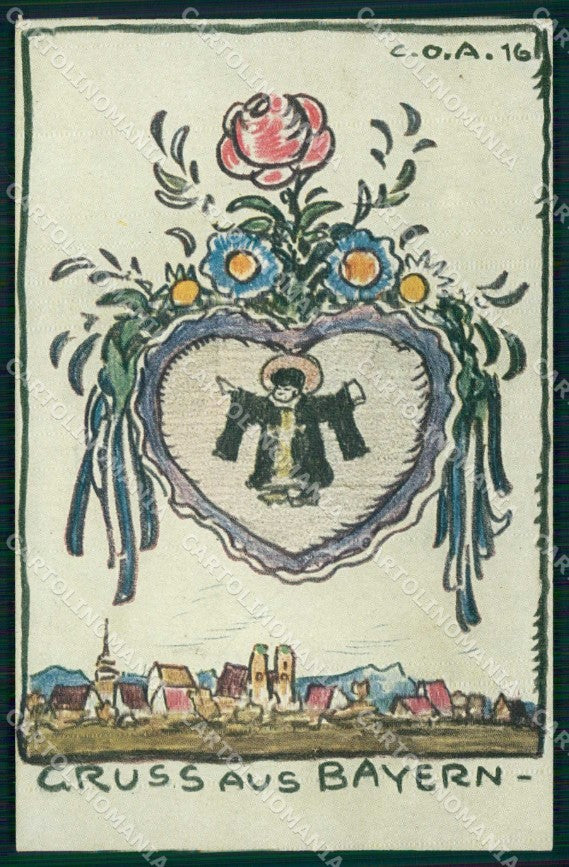 Germania Deutschland Gruss aus Bayern C. O. Arends FORI HOLES cartolina KF4242 – fronte