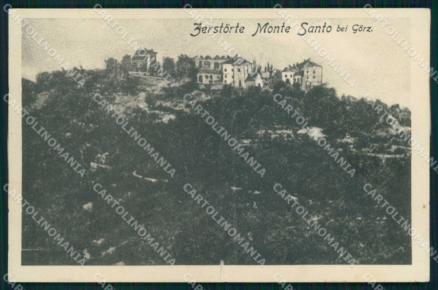 WWI WW1 Militari Gorizia città Monte Santo ABRASA cartolina KF4247 – fronte