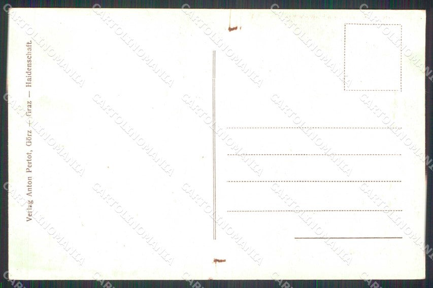 WWI WW1 Militari Gorizia città Monte Santo ABRASA cartolina KF4247 – retro