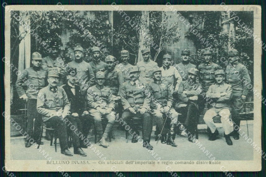 WWI Militari Austrian Soldiers Belluno Invasa PIEGHINE cartolina KF4264 – fronte