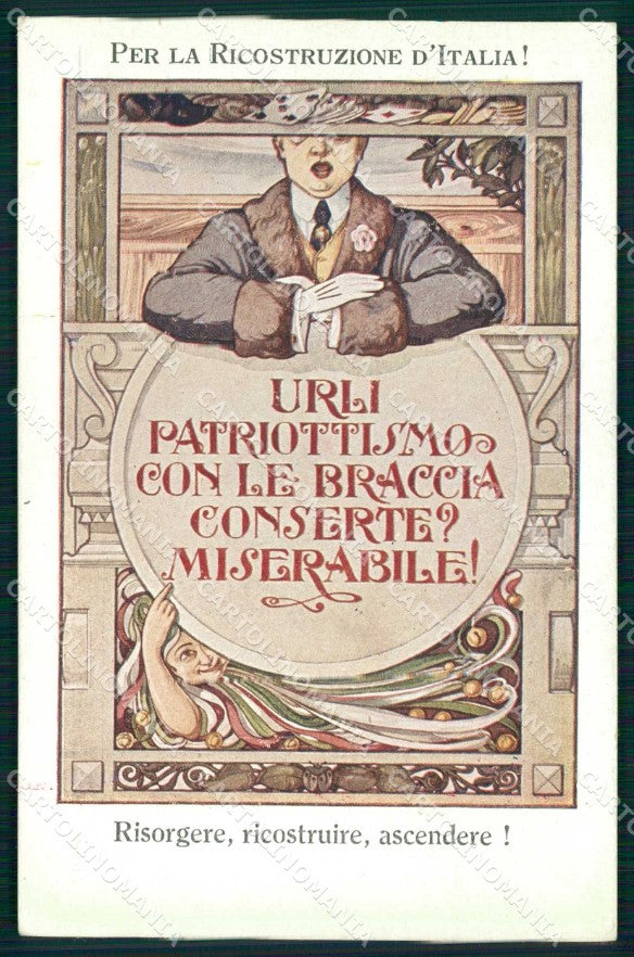 WWI WW1 Patriottismo Ricostruzione Italia Firenze Rubino ? cartolina KF4278 – fronte