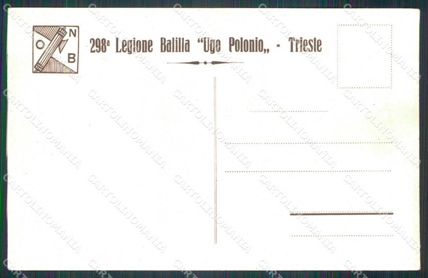 Militari 298ª Legione Balilla Fascismo 18 Regg Fanteria Polonio cartolina KF4285 – retro