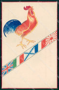 WWI Propaganda Alleati Bandiere Flags Dipinta a Mano cartolina KF4299 – fronte