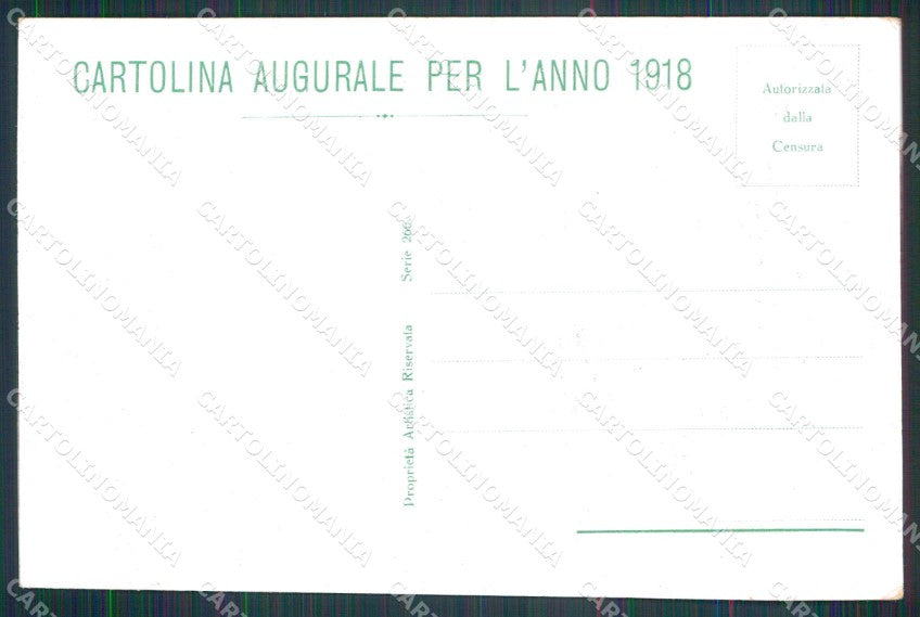 WWI Propaganda Alleati Bandiere Flags Anno 1918 Tricolore cartolina KF4320 – retro