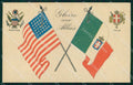 WWI Propaganda Alleati Tricolore Flags United States Italy cartolina KF4324 – fronte