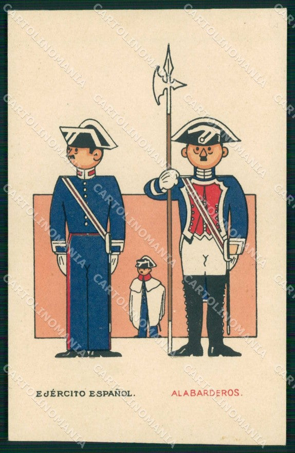 Militari Esercito Spagnolo Uniformi Alabarderos cartolina KF4331 – fronte