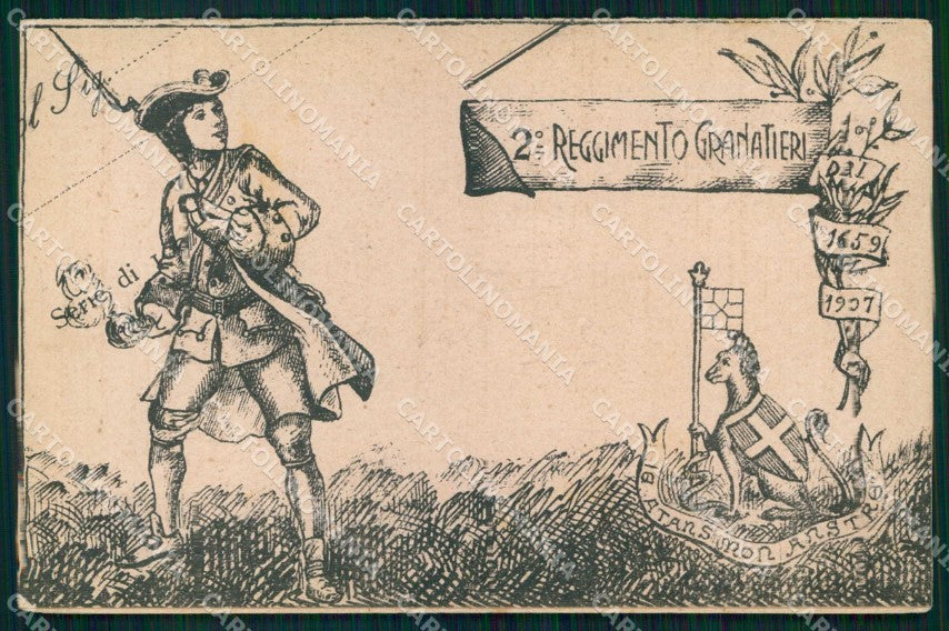 Militari Reggimentali 2° Reggimento Granatieri Sardegna Doppia cartolina KF4355 – fronte