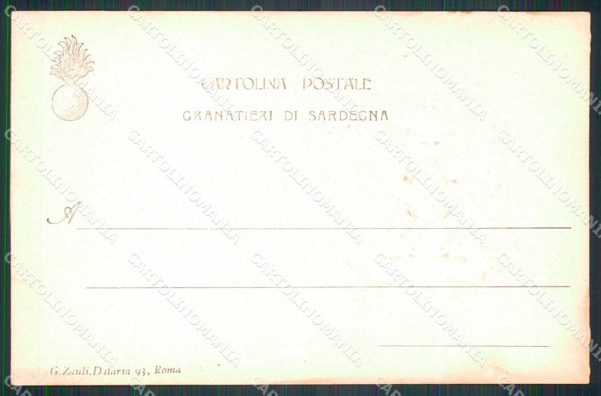 Militari Reggimentali 2° Reggimento Granatieri di Sardegna cartolina KF4365 – retro