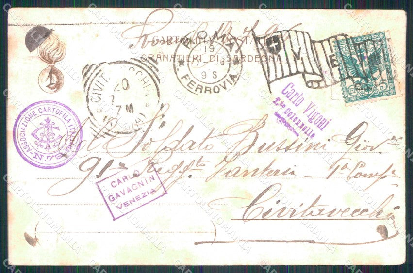 Militari Reggimentali Museo Granatieri Sardegna Assietta cartolina KF4409 – retro