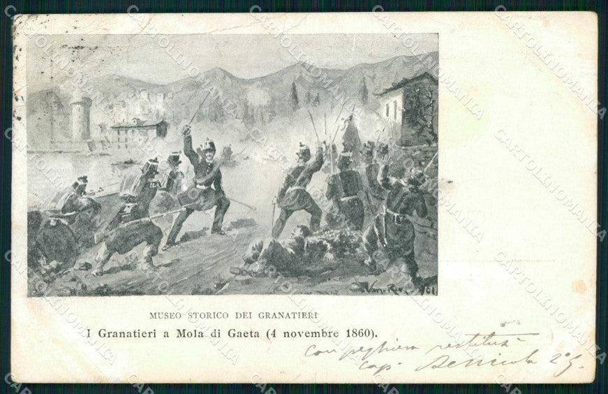 Militari Reggimentali Granatieri Sardegna Mola Gaeta PIEGHE cartolina KF4429 – fronte