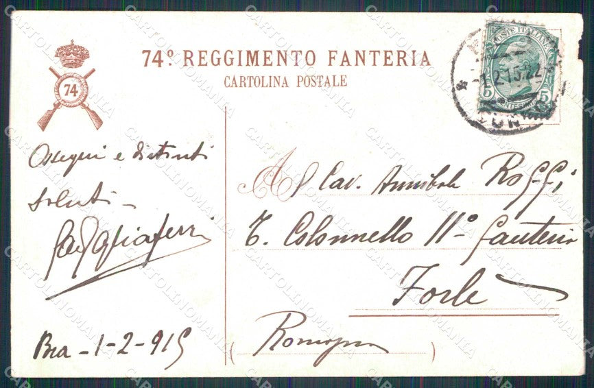 Militari 74° Reggimento Fanteria Granatieri di Lombardia ABRASA cartolina KF4432 – retro