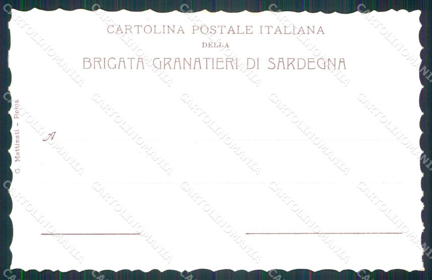 Militari 1° 2° Reggimento Brigata Granatieri di Sardegna cartolina KF4436 – retro