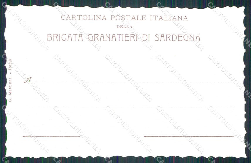 Militari 1° 2° Reggimento Brigata Granatieri di Sardegna cartolina KF4437 – retro