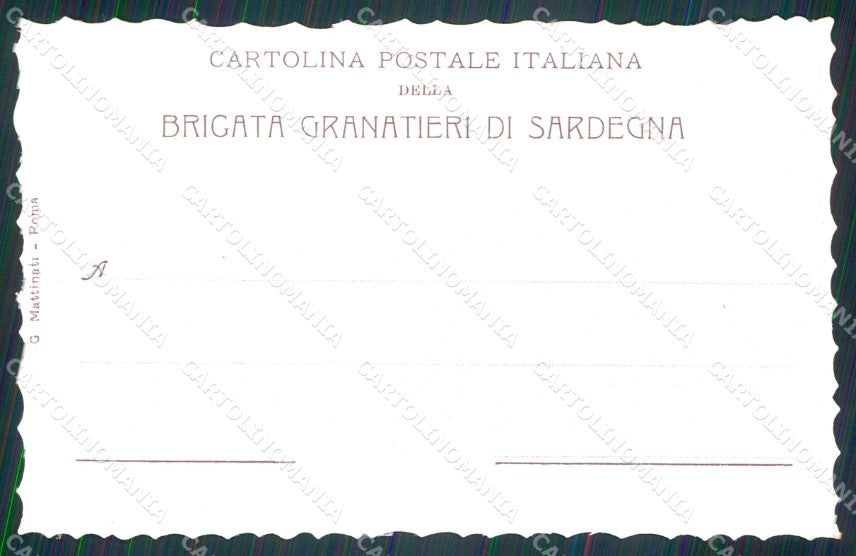 Militari 1° 2° Reggimento Brigata Granatieri di Sardegna cartolina KF4438 – retro