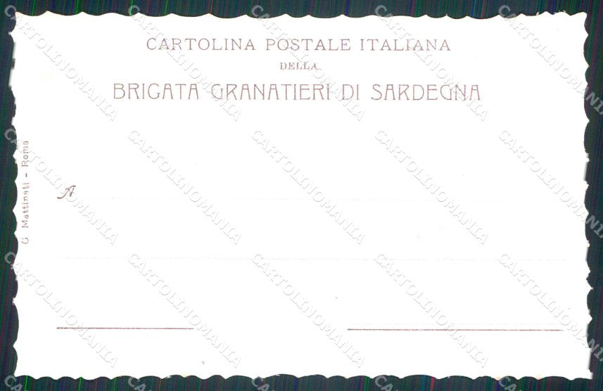 Militari 1° 2° Reggimento Brigata Granatieri di Sardegna cartolina KF4439 – retro