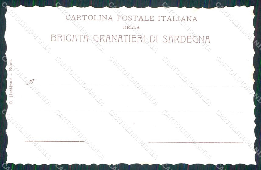 Militari 1° 2° Reggimento Brigata Granatieri di Sardegna cartolina KF4440 – retro