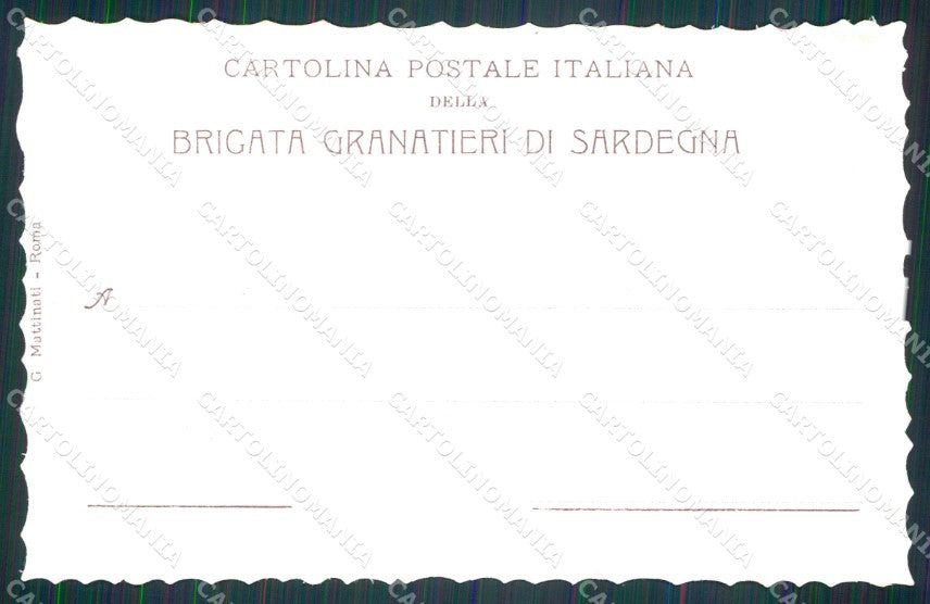 Militari 1° 2° Reggimento Brigata Granatieri di Sardegna cartolina KF4441 – retro
