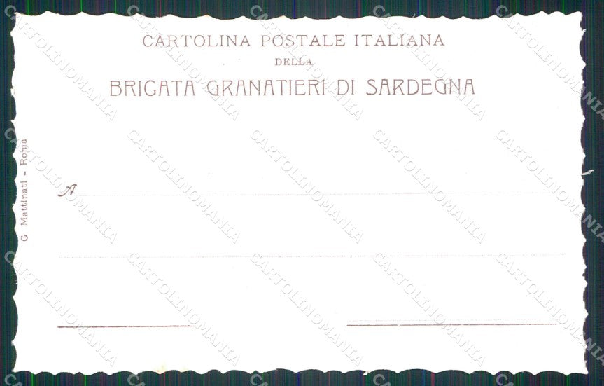 Militari 1° 2° Reggimento Brigata Granatieri di Sardegna cartolina KF4446 – retro