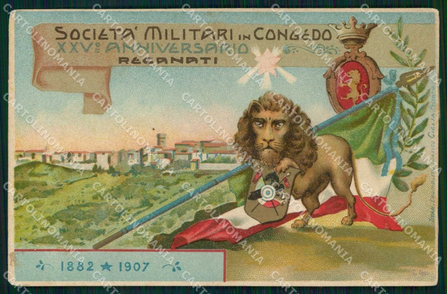 Militari Società Militari in Congedo Recanati 1907 cartolina KF4454 – fronte