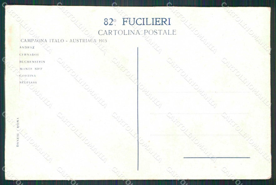 Militari Reggimentali 82° Fucilieri Tricolore Rizzani ? cartolina KF4462 – retro
