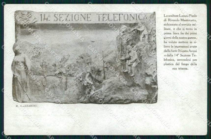 Militari 14ª Sezione Telefonica Rivarolo Mantovano PIEGHE cartolina KF4475 – fronte