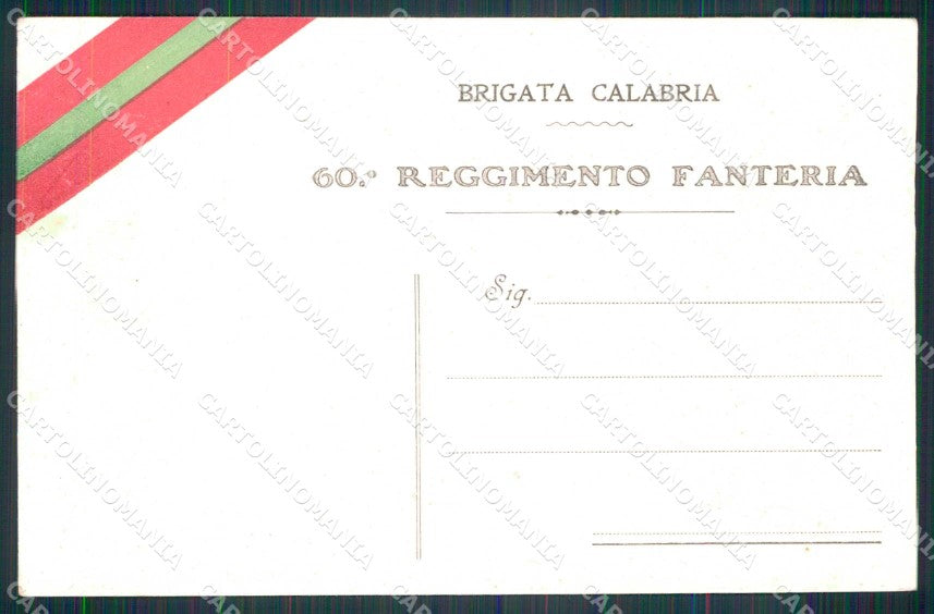 Militari Reggimentali 60° Regg. Fanteria Linea Brigata Calabria cartolina KF4479 – retro