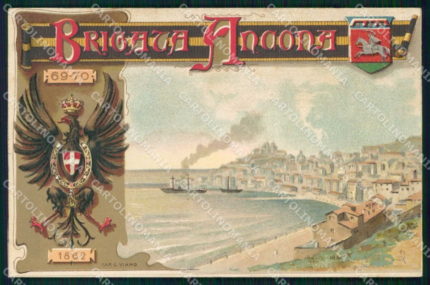 Militari Reggimentali 69° 70° Regg. Fanteria Brigata Ancona cartolina KF4489 – fronte