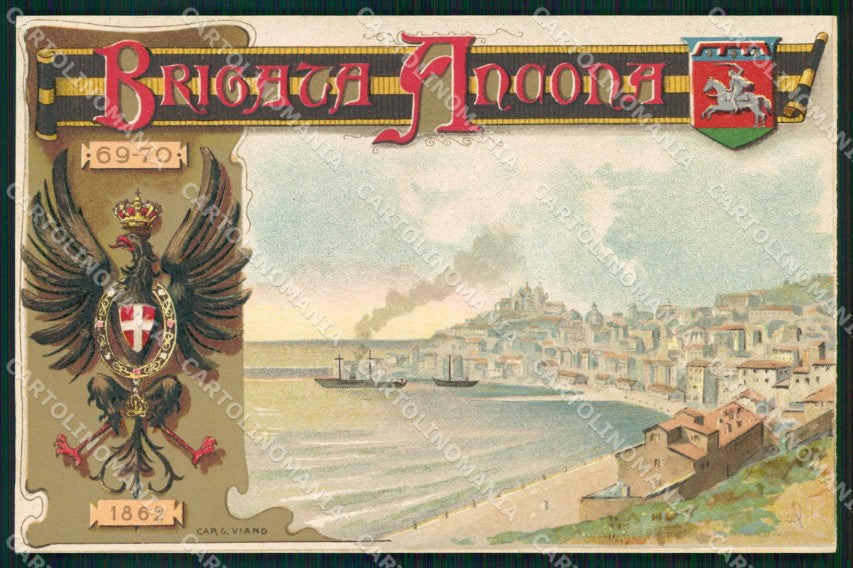 Militari Reggimentali 69° 70° Regg. Fanteria Brigata Ancona cartolina KF4492 – fronte