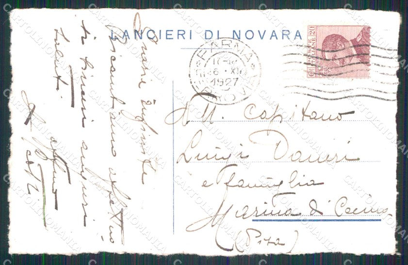 Militari Lancieri di Novara 1927 cartolina KF4505 – retro
