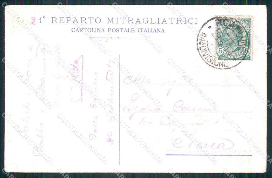 Militari 21° Reparto Mitragliatrici 69° Regg. Fanteria Trincea cartolina KF4520 – retro