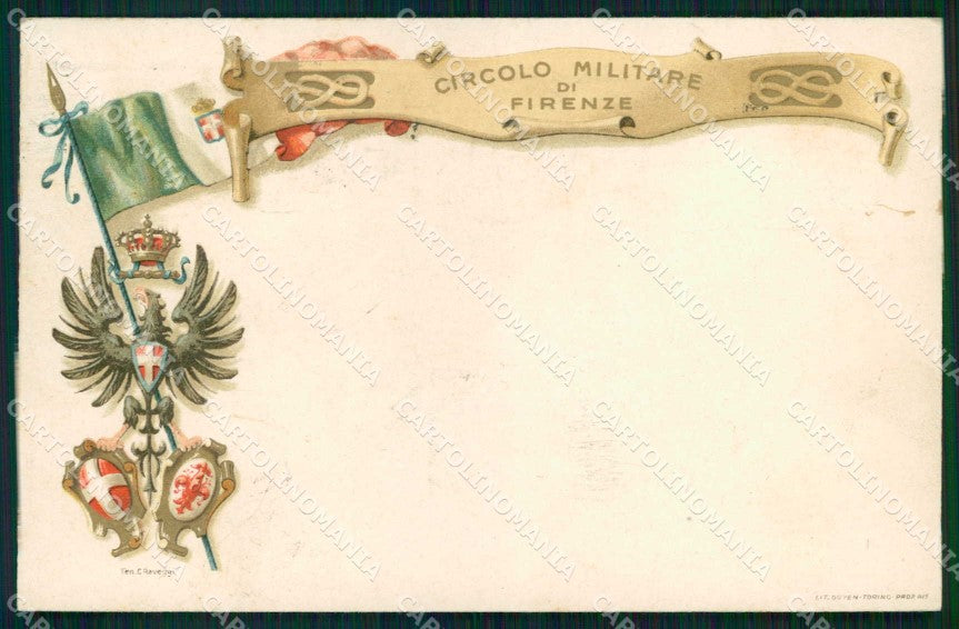 Militari Reggimentali Circolo Militare di Firenze Tricolore cartolina KF4534 – fronte