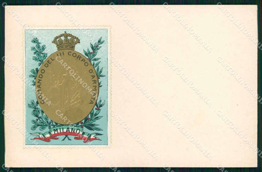 Militari Reggimentali III° Corpo Armata Milano cartolina KF4545 – fronte